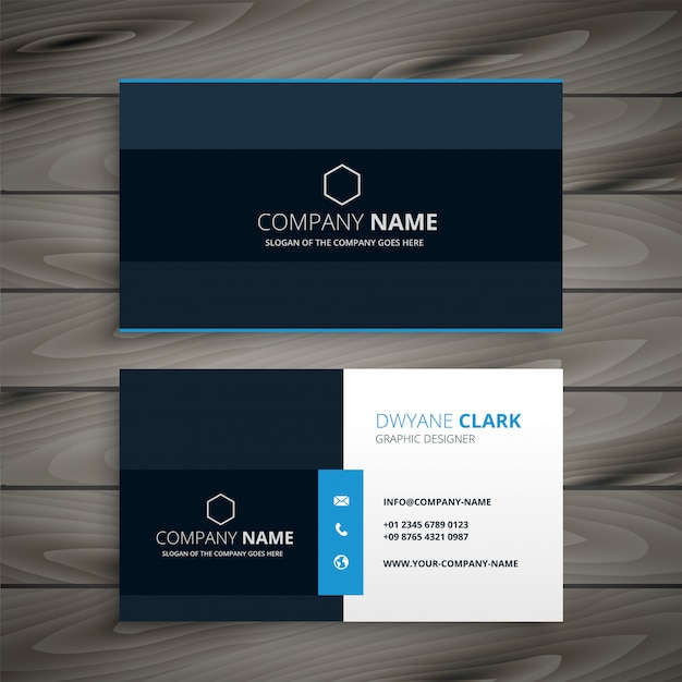 professional blue dark business card design