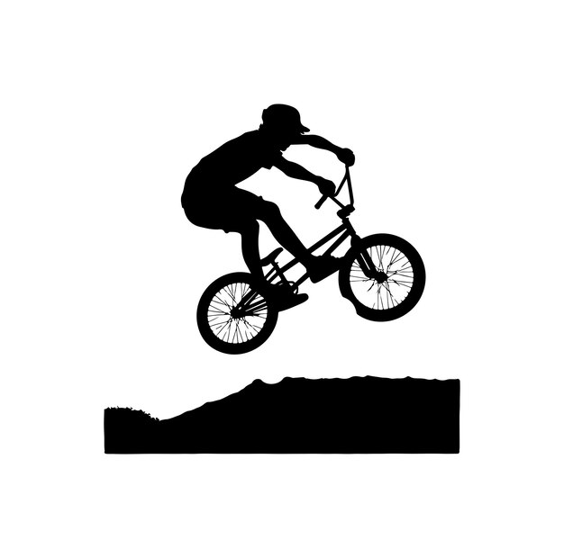 Vector professional bmx bicycle player silhouette vector illustration