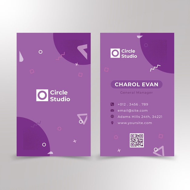 professional business card design and memphis business card premium vector