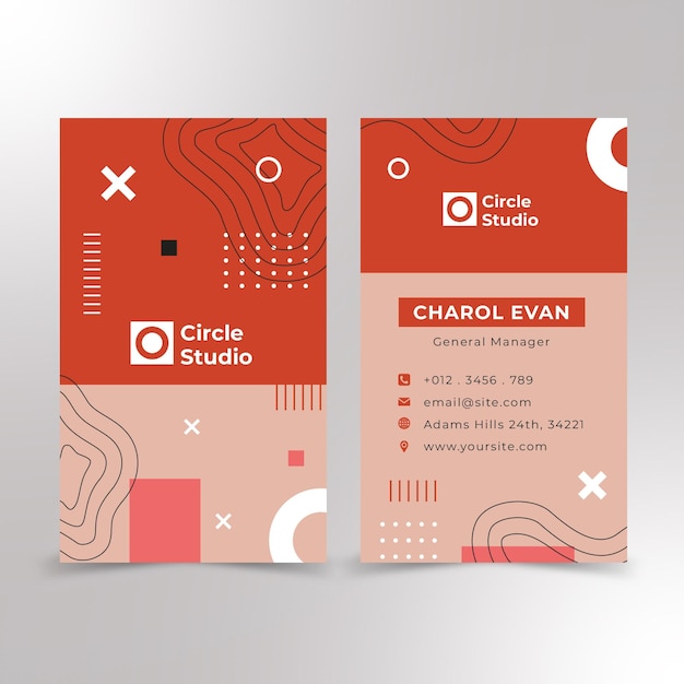 professional business card design and memphis business card premium vector