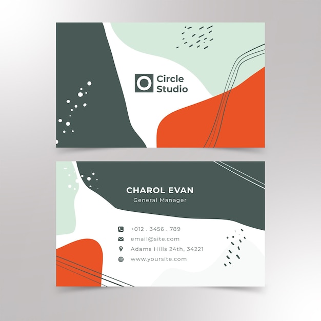 professional business card design and memphis business card premium vector