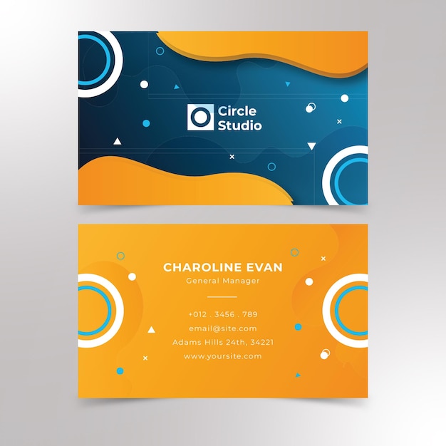 professional business card design and memphis business card premium vector