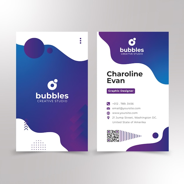 professional business card design and memphis business card premium vector