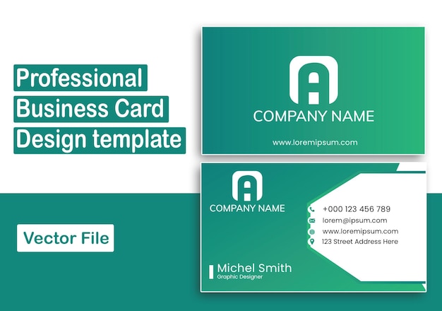 Professional Business Card Design Template Premium Vector