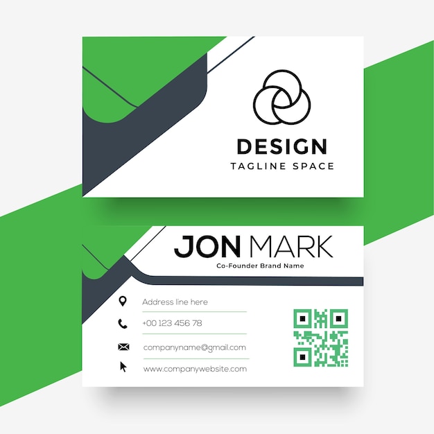 Professional Business Card design with Green color