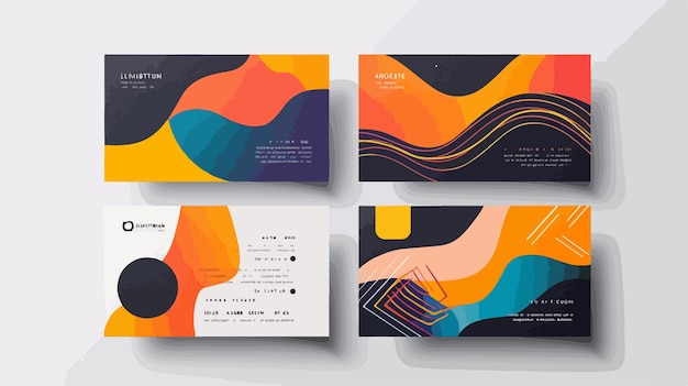 Vector professional business card designs in flat vector isolation