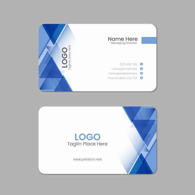 Professional business card template design Printable double sided corporate visiting card template