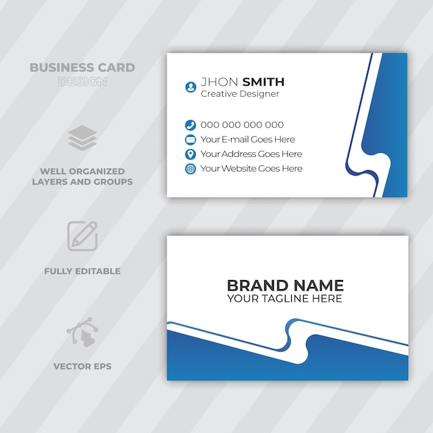 Professional business card template Modern and clean business card template Minimal