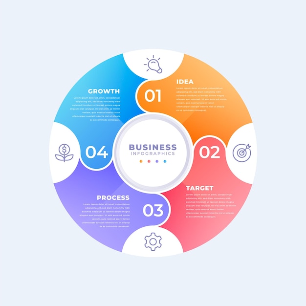 Professional business circular infographic template