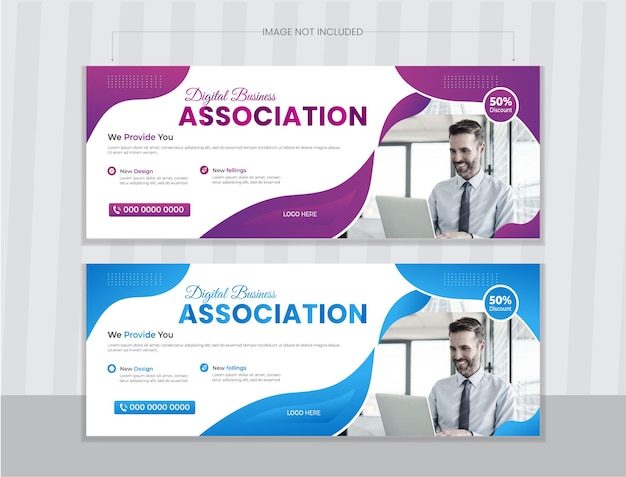 Professional business Facebook cover page timeline web banner template