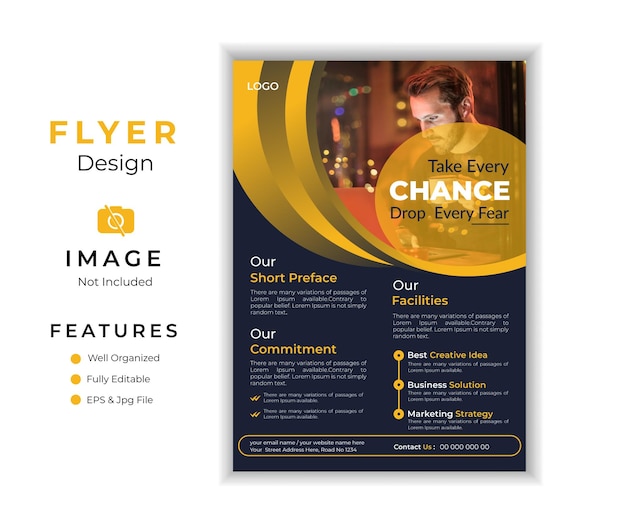 Vector professional business flyer template golden gradient flyer design vector template