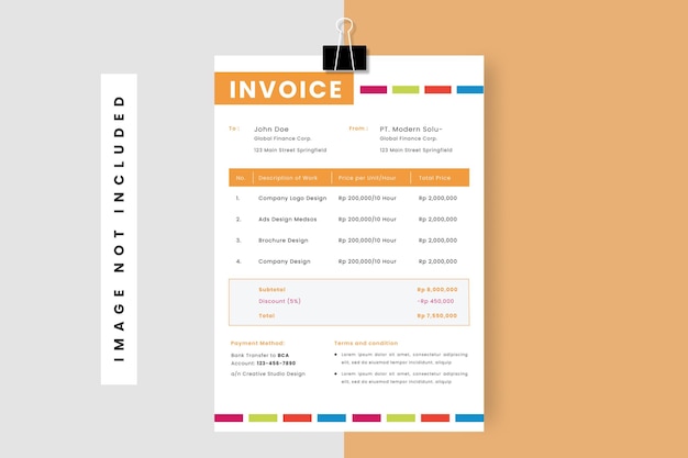 Vector professional business invoice template design