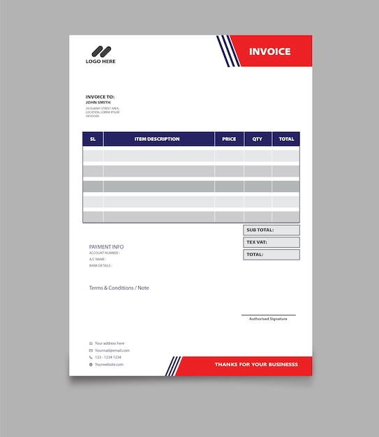 professional business invoice template