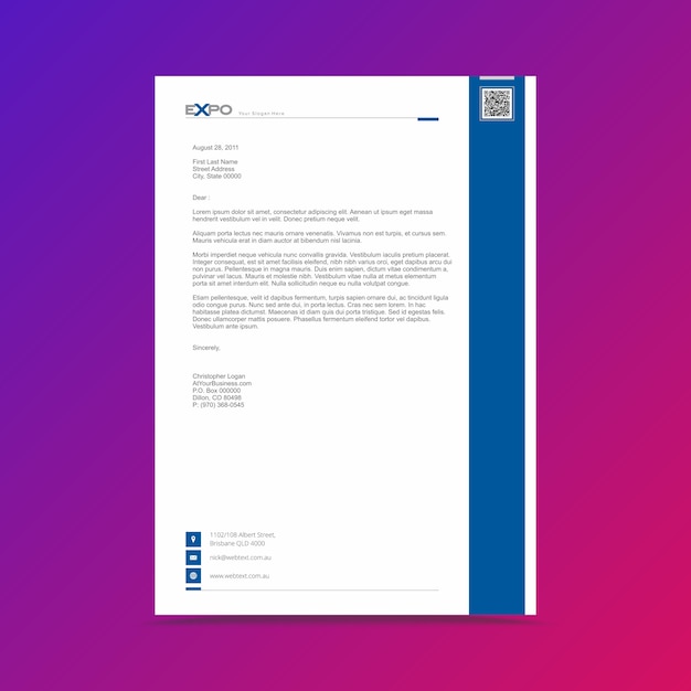 Professional Business Letterhead Design Template