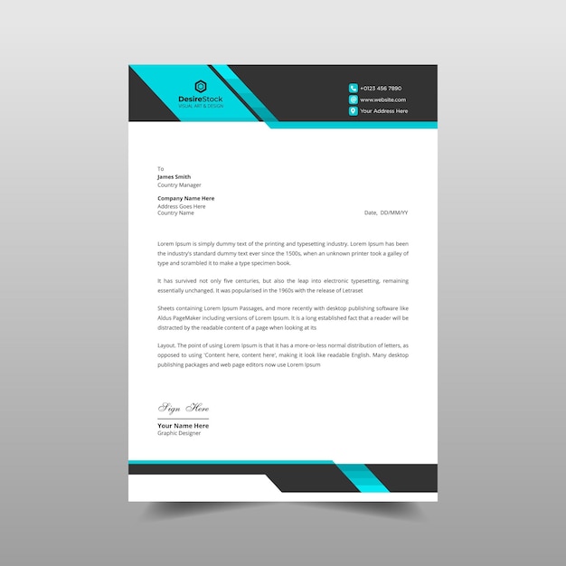 Professional business letterhead template design modern letterhead identity  