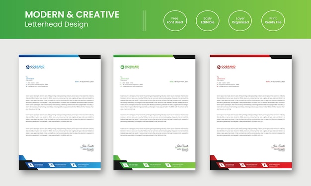 Professional Business Letterhead Template Design