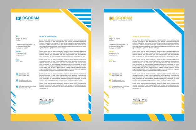 Professional business letterhead template design