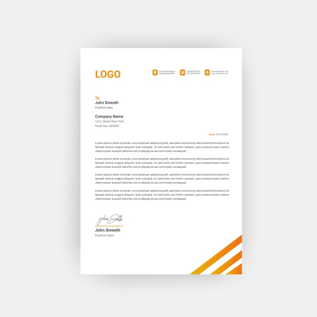 Professional business letterhead template design