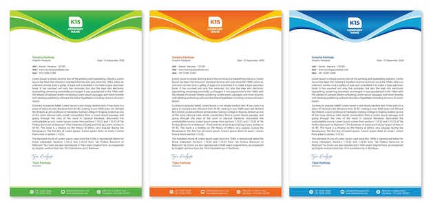 Professional business letterhead template Vector