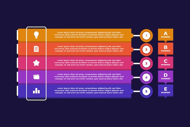 Professional Business List Chart Template Design