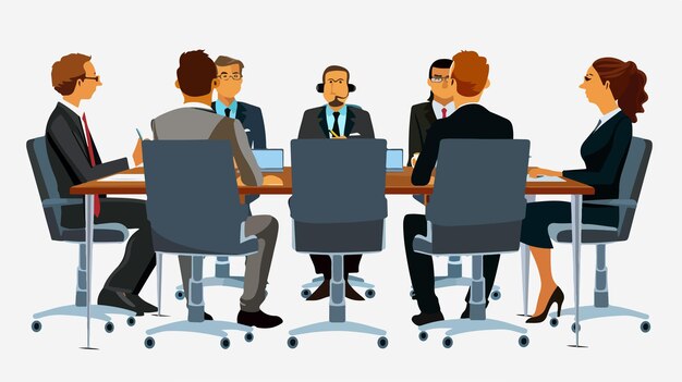 Vector professional business meeting in office vector illustration