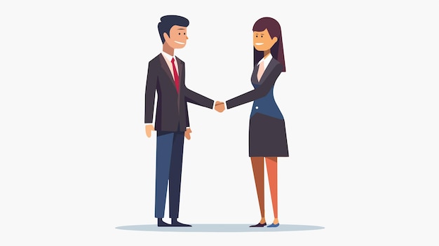 Professional Business Men Women Shaking Hands Light Background