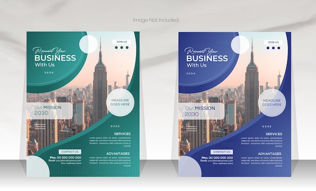 Professional business multipurpose flyer design and brochure cover page template Premium vector