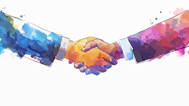 Professional Business Partnership Handshake Flat Vector Illustration