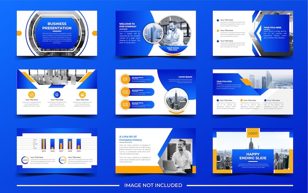 Professional business presentation slides design or PowerPoint template