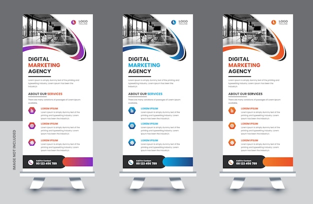 Professional business roll up banner and pull up banner template design