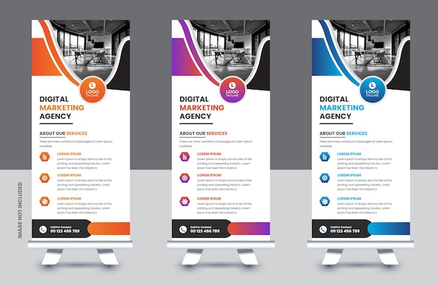 Professional business roll up banner and pull up banner template design