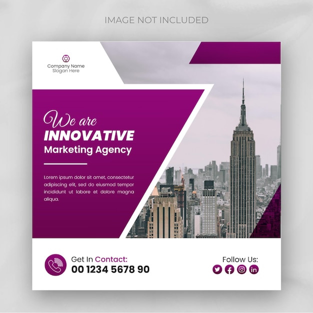 Professional business social media post design template or web banner