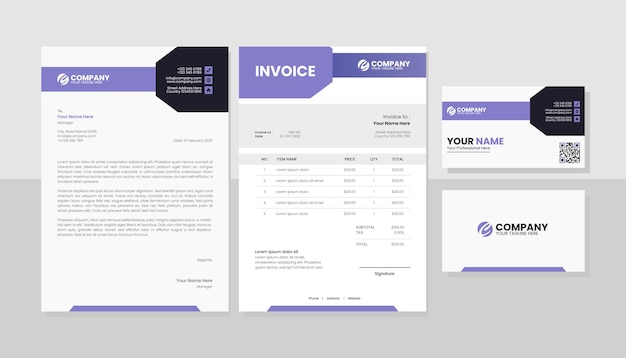 Professional business stationery template