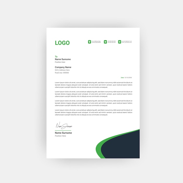 Professional business style letterhead template design