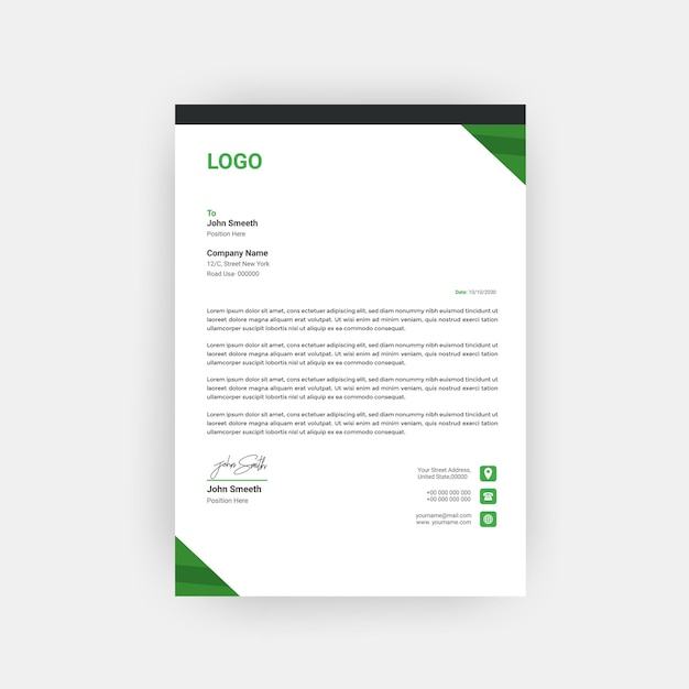 Professional business style letterhead template design