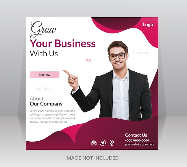 Professional business vector social media poster design template