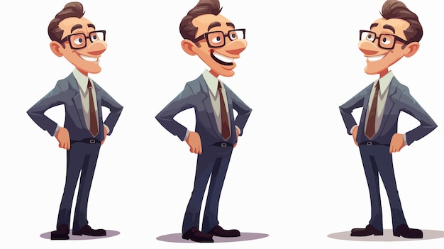 Professional Businessman Isolated Vector Cartoon Illustration