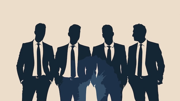 Vector professional businessmen teamwork group vector illustration