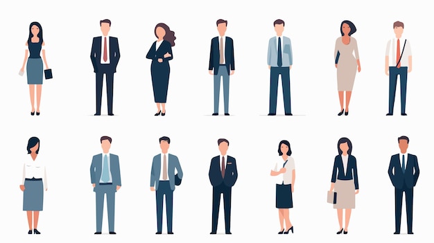 Professional Businesspeople Avatars Set Design for Teamwork and Business Man