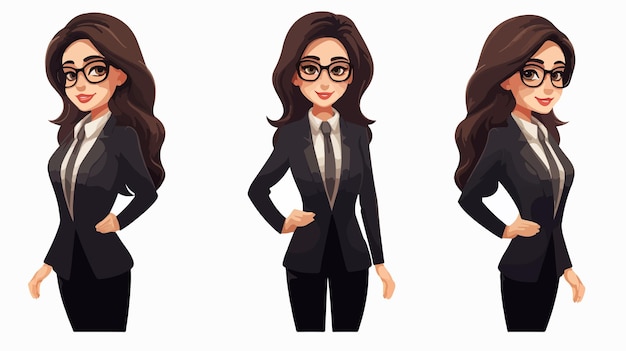 Professional Businesswoman Avatar Character Cartoon