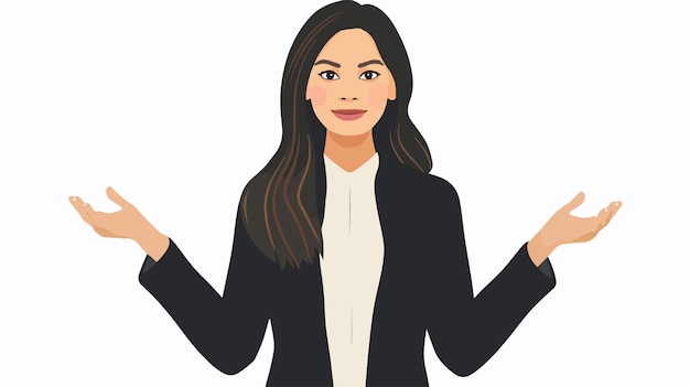 Professional Businesswoman Holding Items Flat Vector Illustration