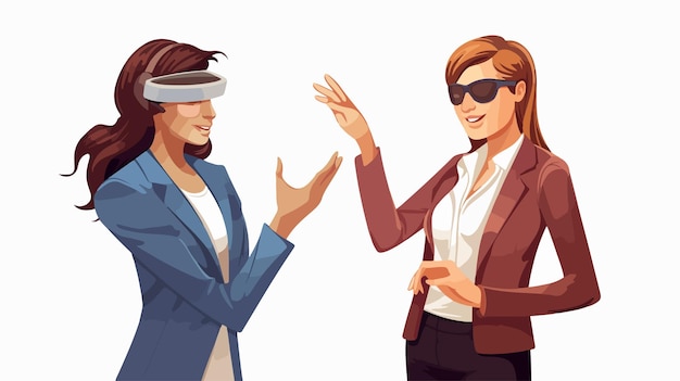 Professional Businesswoman Using VR Simulator for Gesturing