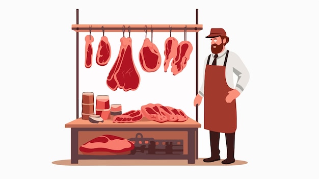 Vector professional butchery theme vector illustration design for marketing campaigns