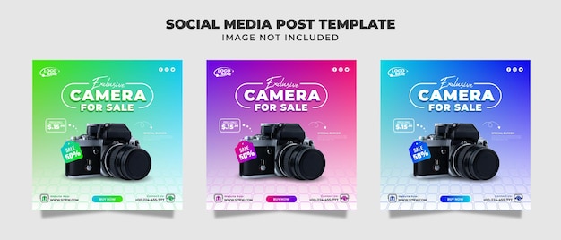 Professional Camera For Sale Social Media Post, Flyer And Banner Template