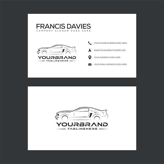 Professional car company business logo visiting card design