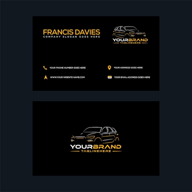 Professional car company business logo visiting card design