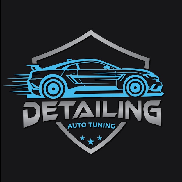 Vector professional car detailing logo design automotive cleaning and maintenance logo