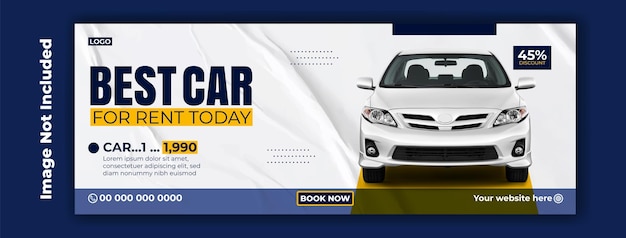 Vector professional car rental service ads cover template design