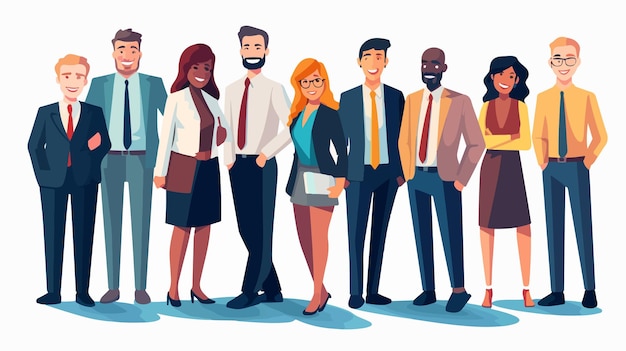 Vector professional cartoon business persons characters for office presentations and marketing campaigns