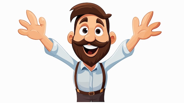 Vector professional cartoon man gesturing vector illustration